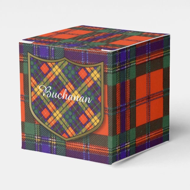 Caixinha De Lembrancinhas Buchanan Family clan Xadrez escocesa kilt tartan (Frente)