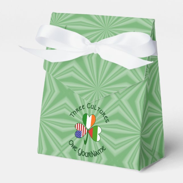 Caixinha De Lembrancinhas Búlgaro irlandês irlandês Shamrock Flag Personaliz (Frente)