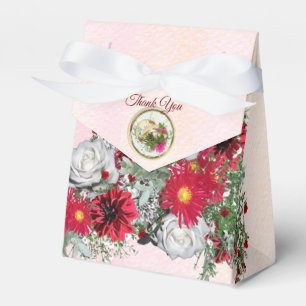 Caixinha De Lembrancinhas Buquê Blush, Burgundy e Sage