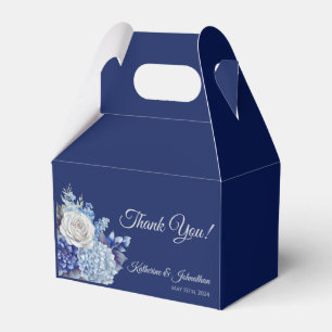 Caixinha De Lembrancinhas Buquê De Flor Azul De Aquarela Obrigado