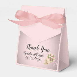 Caixinha De Lembrancinhas Buquê de Tulipas Rosa Elegante Casamento