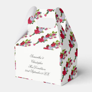 Caixinha De Lembrancinhas Buquê floral do casamento do rosa vermelho e