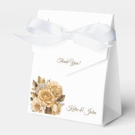 Caixinha De Lembrancinhas Buquê Neutral de Flor Obrigado.