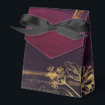 Caixinha De Lembrancinhas Burgundy Escuro e Dourado<br><div class="desc">Deslumbrante caixa de favores vintage com acentos em burgundy e dourado.</div>