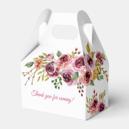 Caixinha De Lembrancinhas Burgundy Rosa Rustic Floral Birday