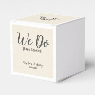 Caixinha De Lembrancinhas Burlap Elegante Nós Amamos Cookies Personalizados