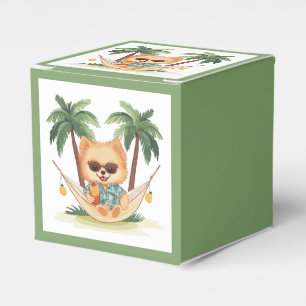 Caixinha De Lembrancinhas Cachorro Pomerano Em Camisa Hammock Havaiana