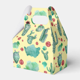 Caixinha De Lembrancinhas cacto e padrão de ladybug - fundo amarelo
