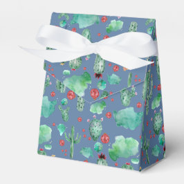 Caixinha De Lembrancinhas cacto e padrão de ladybug - fundo azul