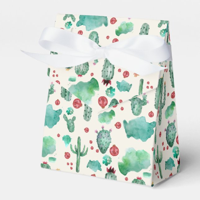 Caixinha De Lembrancinhas cacto e padrão de ladybug - fundo creme (Frente)