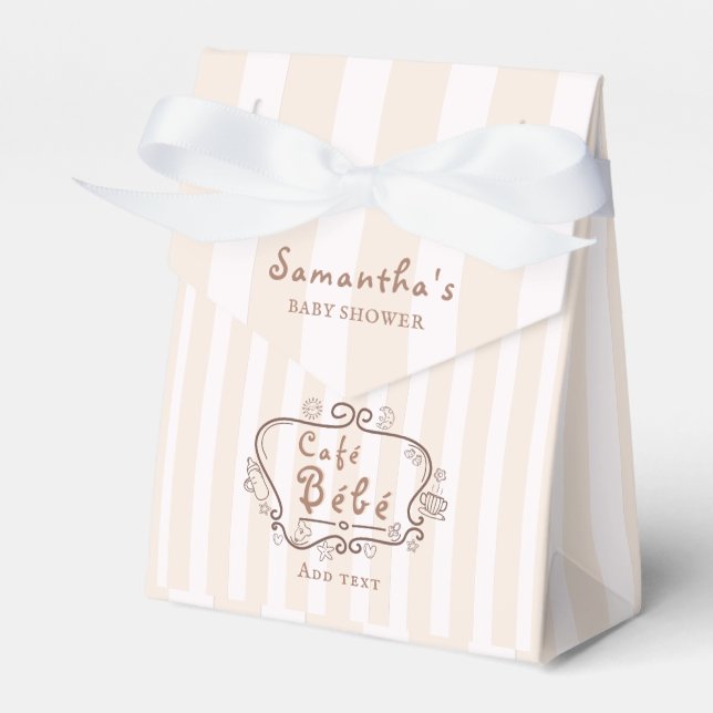 Caixinha De Lembrancinhas Café Bébé Francês Café Gênero Chá de fraldas Neutr (Frente)