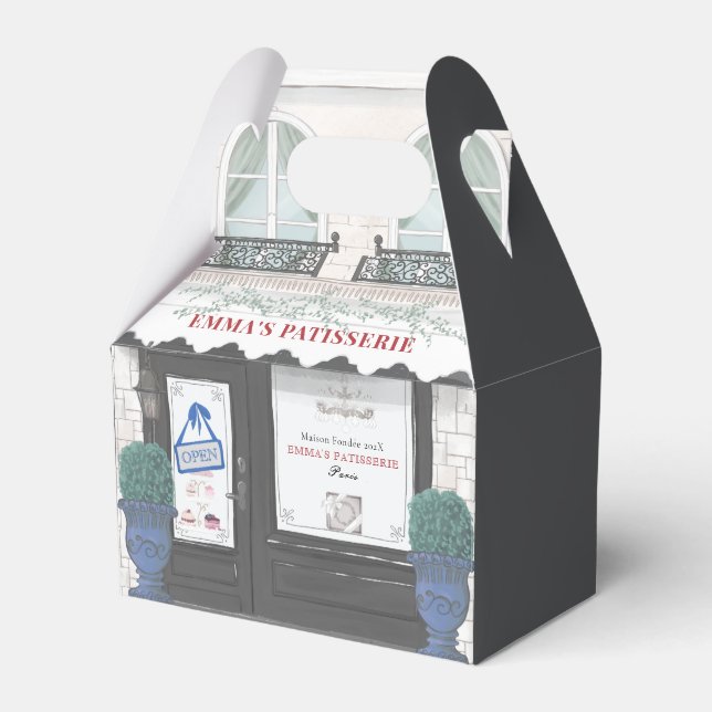 Caixinha De Lembrancinhas Café de padaria francês Patisserie Black Favor Box (Frente)