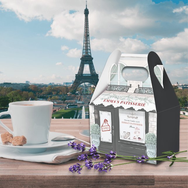Caixinha De Lembrancinhas Café de padaria francês Patisserie Black Favor Box (Criador carregado)