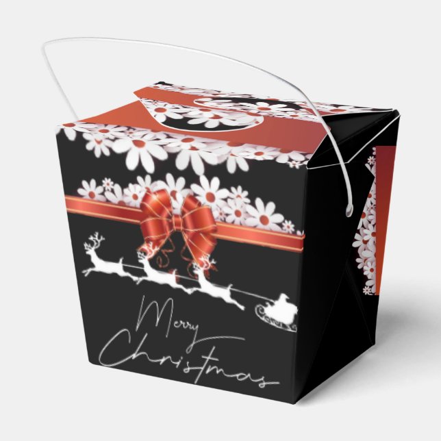 Caixinha De Lembrancinhas Caja de regalo para navidad con cinta y papá Noel (Verso)