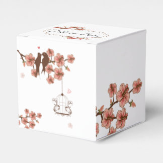 Caixinha De Lembrancinhas Caja para recuerdo de Bodas, Pajaritos y flores