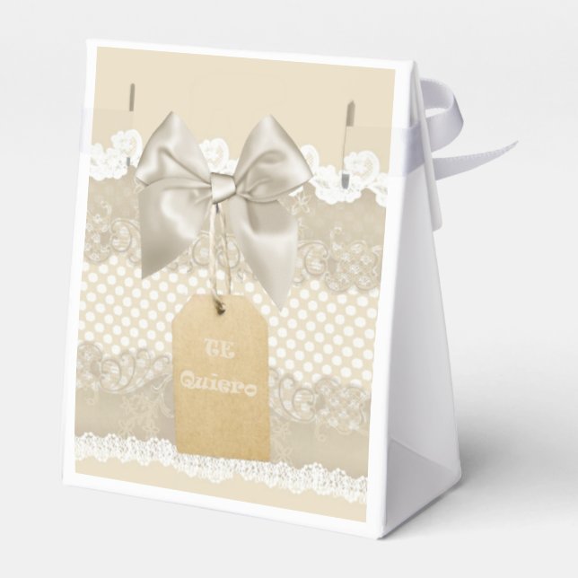 Caixinha De Lembrancinhas Caja para regalo con lunares y encaje! (Verso)