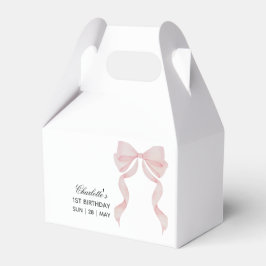 Caixinha De Lembrancinhas Caja para regalos pink bow 1st birthday