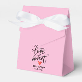 Caixinha De Lembrancinhas Caligrafia Amor é Doce na Casação de Rosas claro