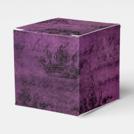 Caixinha De Lembrancinhas Caligrafia púrpura da Vintage