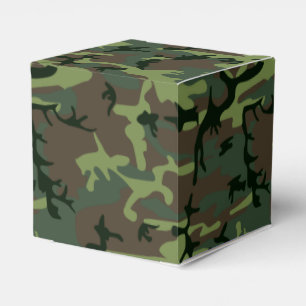 Caixinha De Lembrancinhas Camouflage Camo Green Brown Patterno