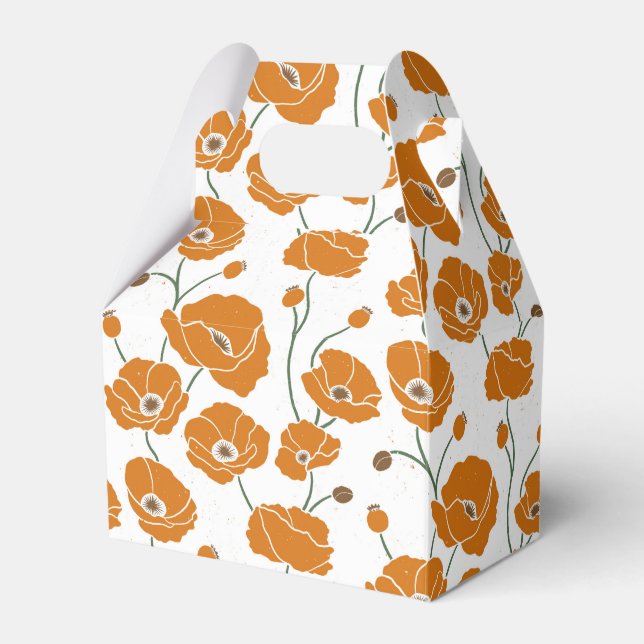 Caixinha De Lembrancinhas Campo de papagaios laranja (Frente)