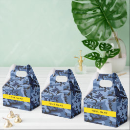 Caixinha De Lembrancinhas Camuflagem Azul Marinho Personalize seu nome