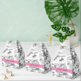 Caixinha De Lembrancinhas Camuflagem Cinza Neve de Inverno Personalize seu n
