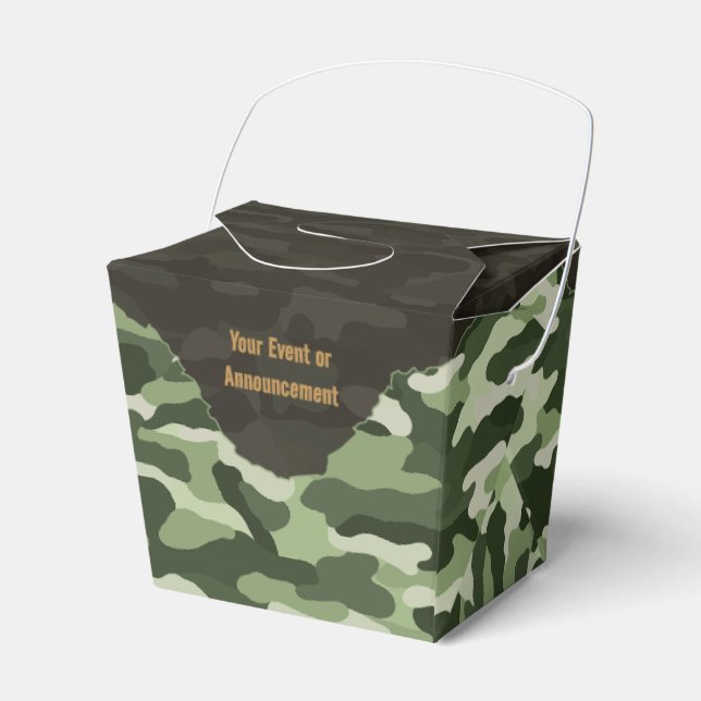 Caixinha De Lembrancinhas Camuflagem verde resistente personalizada (Frente)