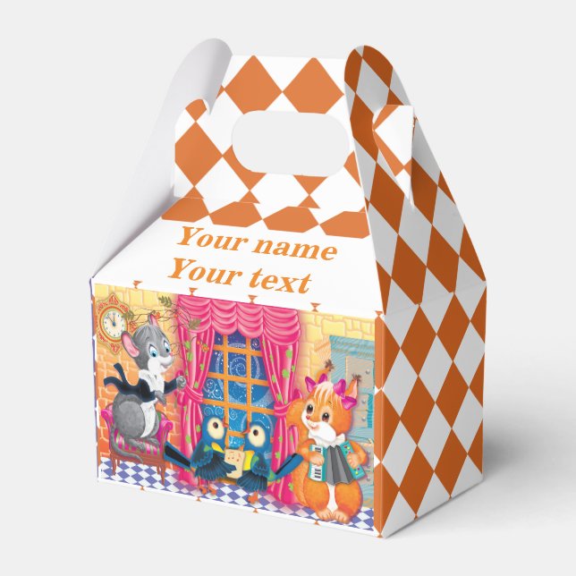 Caixinha De Lembrancinhas Camundongos e esquilos tocam um concerto (Frente)