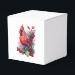Caixinha De Lembrancinhas Cardinal de Inverno Aquarela Vermelho Intenso<br><div class="desc">Cardinal de Inverno Aquarela Vermelho Intenso</div>