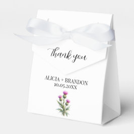 Caixinha De Lembrancinhas Cardo Mariano Roxo Floral Escocês Casamento Modern
