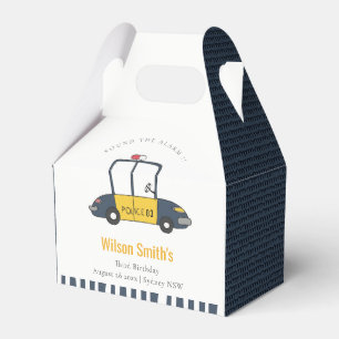 Caixinha De Lembrancinhas Carro De Polícia Amarelo Marinho Bonito, Crianças 