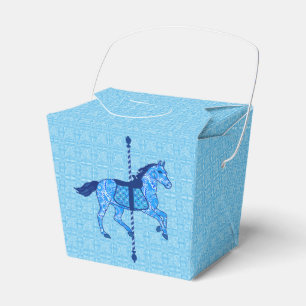 Caixinha De Lembrancinhas Carrossel Horse - Cobalto e Azul-Céu