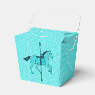 Caixinha De Lembrancinhas Carrossel Horse - Turquesa e Aqua