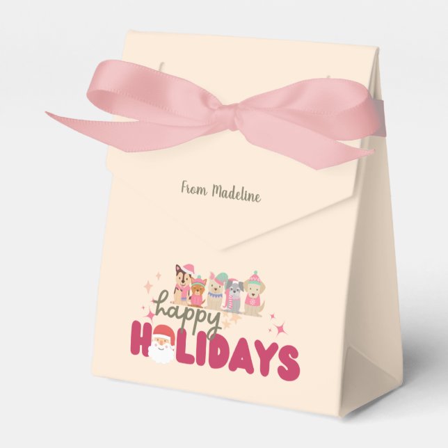 Caixinha De Lembrancinhas Cartão de Férias de Natal de Família ou Negócios d (Frente)