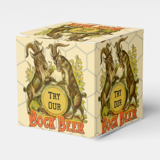 Caixinha De Lembrancinhas Cartaz de Cerveja Bock Vintage: Antigo Salão de Bo (Frente)
