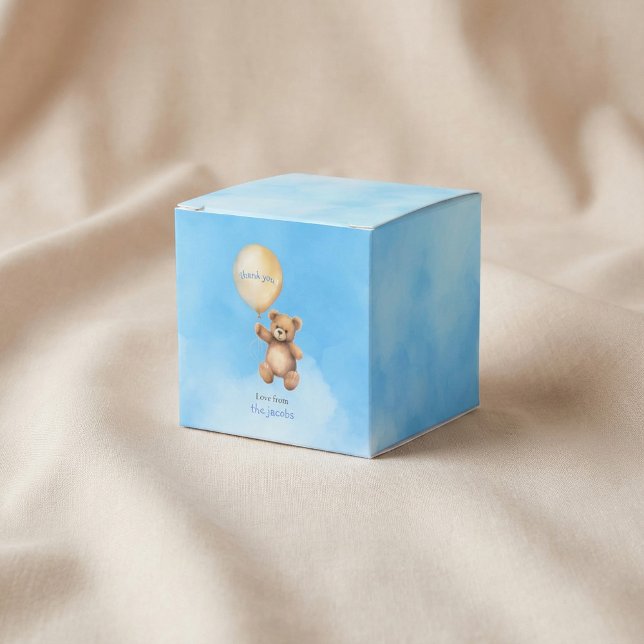 Caixinha De Lembrancinhas cartões de agradecimentos chá de fraldas com ursin (Baby shower thank you card with cute teddy bear favor boxes.)