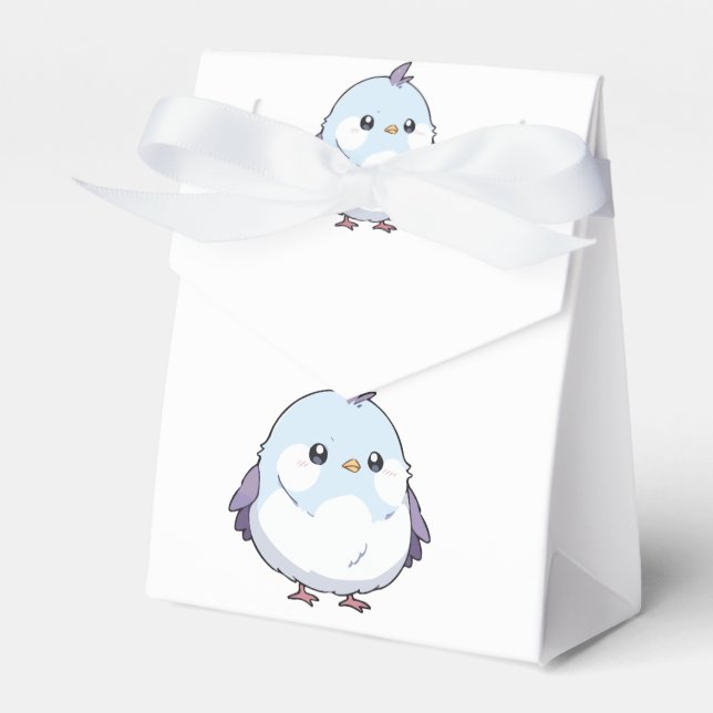 Caixinha De Lembrancinhas Cartoon de Aves Cute Kawaii Chubby - Pastel Adoráv (Frente)