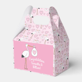 Caixinha De Lembrancinhas Cartoon de Chá de fraldas Rosa-Rosa