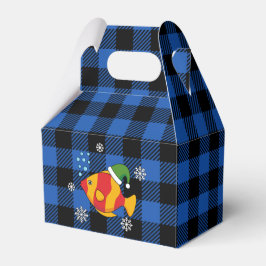 Caixinha De Lembrancinhas Cartoon de Peixes Tropicais do Xmas sobre Padrão d