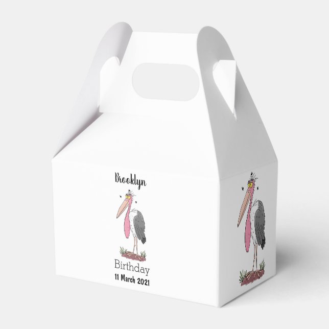 Caixinha De Lembrancinhas Cartoon engraçado marabou (Frente)