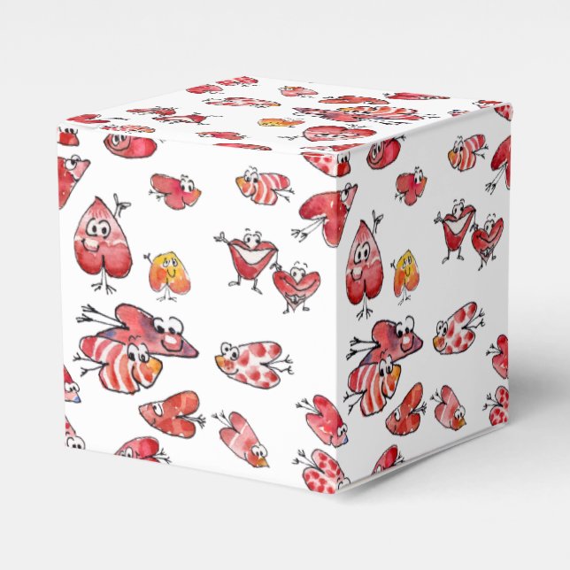Caixinha De Lembrancinhas Cartoon Flying Love Hearts Box (Frente)
