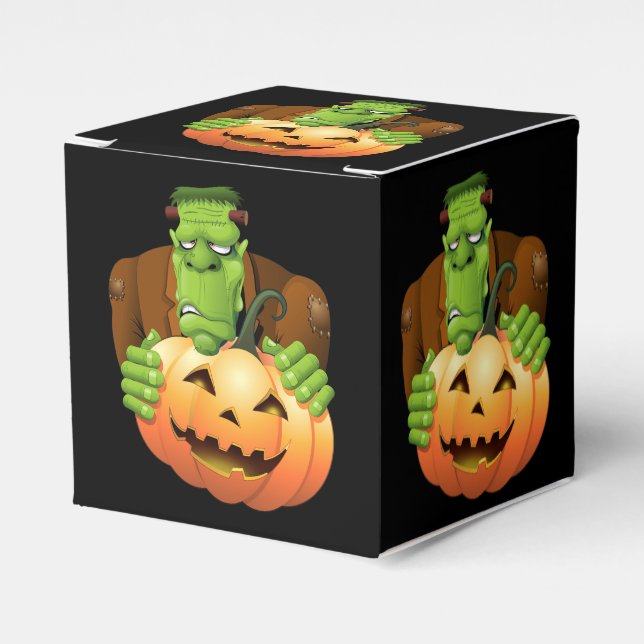 Caixinha De Lembrancinhas Cartoon Frankenstein Monster com Pumpkin (Frente)