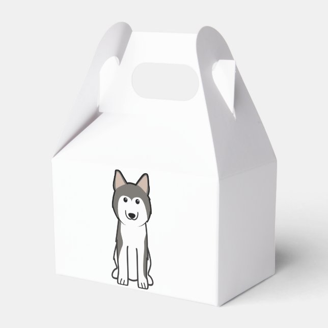 Caixinha De Lembrancinhas Cartoon Siberian Husky Dog (Frente)