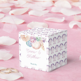 Caixinha De Lembrancinhas Casamento à Beira-Mar com Tons Pastéis de Roxo