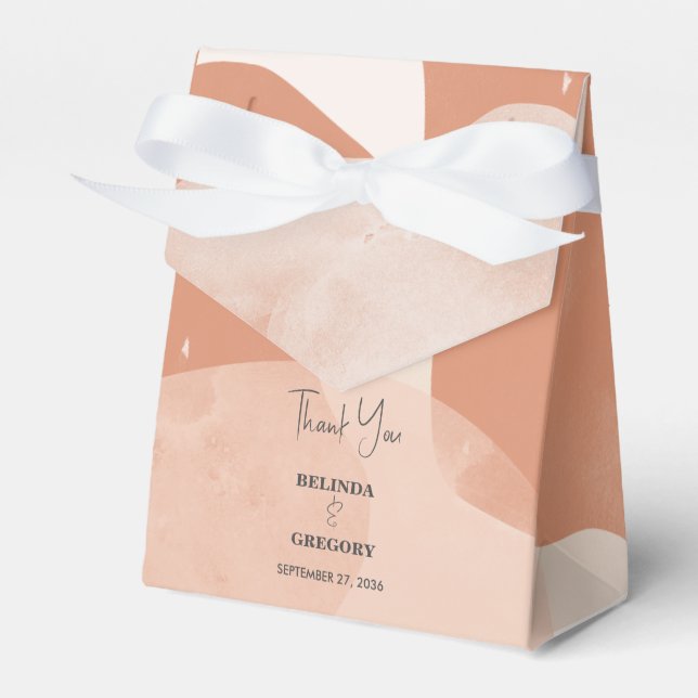 Caixinha De Lembrancinhas Casamento Abstrato da Boêmia Moderna Terracotta (Frente)