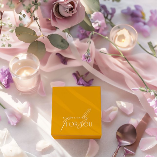 Caixinha De Lembrancinhas Casamento Amarelo Moderno Simples Especialmente Pa (Simple Modern Yellow Wedding Especially For You Favor Boxes)