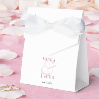 Caixinha De Lembrancinhas Casamento Ampersand Rosa | Nomes e Data Personaliz