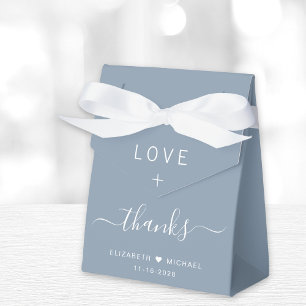 Caixinha De Lembrancinhas Casamento Azul Poeirento de Amor e Gratidão