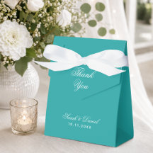 Casamento Azul-Verde Simples Caligrafia Obrigado 